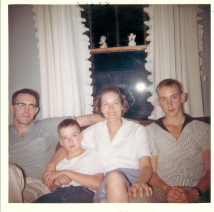 Don Foutz with sons Fred and Bob and wife Erma, c. 1960