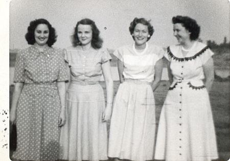 Erma Johnson, second from right, in a more formal photo with her sorority sisters.